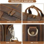 Jack&Chris Leather Briefcase for Men,Business Travel Laptop Messenger Bags - Image 5